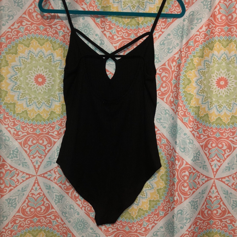 Charlotte Russe Black Strappy Body Suite, Large